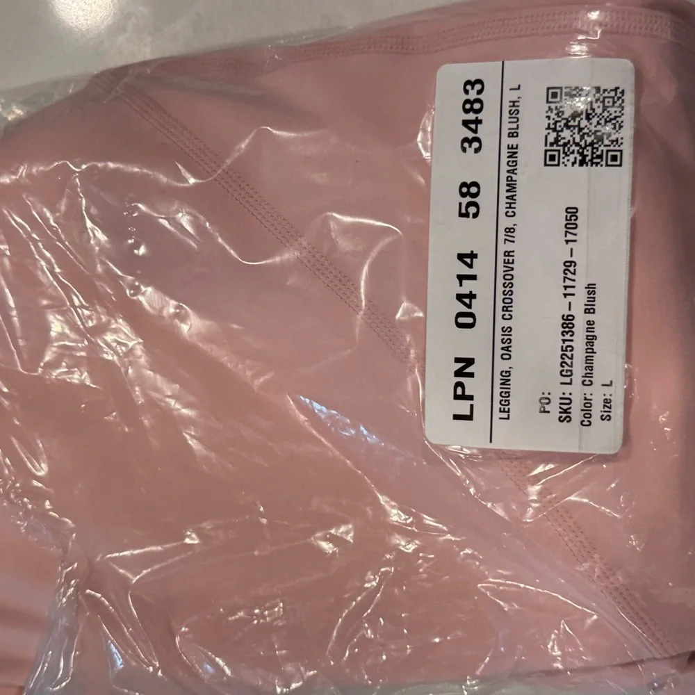 Fabletics Oasis PureLuxe Crossover 7/8 Legging NWT large champagne blush pink - Picture 6 of 6